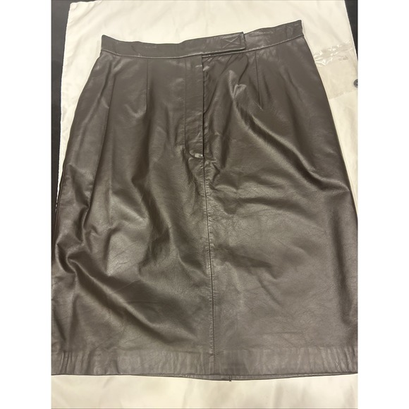 Apostrophe Dresses & Skirts - Apostrophe Genuine Leather Pencil Skirt Brown Size‎ 6 Vintage Y2K 90s Minimalist